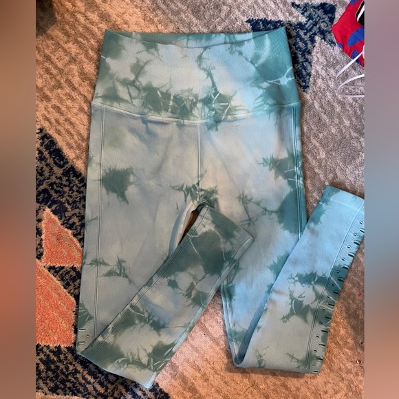 Spiritual Gangster Ribbed Seamless Tie Dye Leggings Blue - Picture 2 of 4